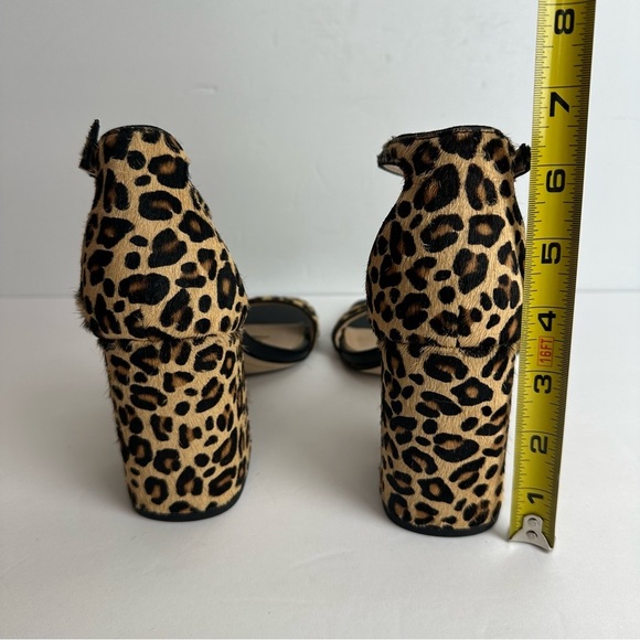 Sam Edelman Leopard Block Heels Women's Size 9 Shoes Black Tan Calf Hair - Picture 3 of 8